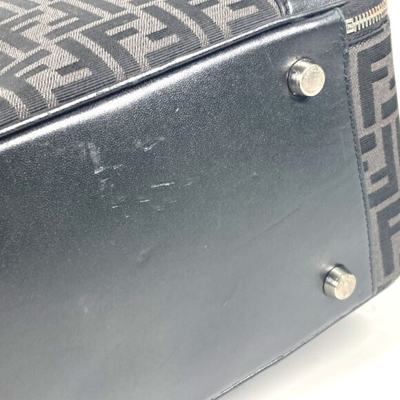 FENDI Black Leather Zucca Backpack - Picture 6 of 16